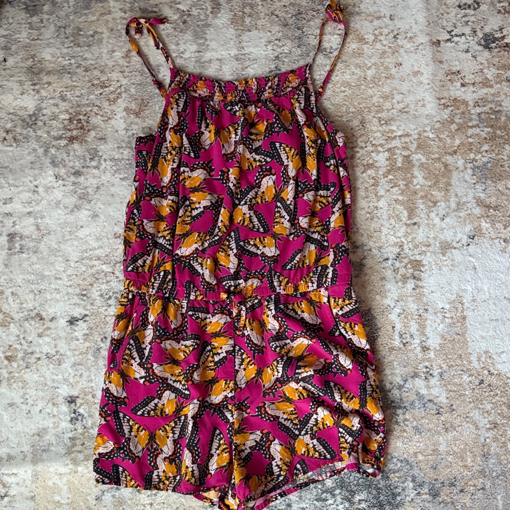 Cat & Jack Pink and Yellow Patterned Romper